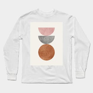 Woodblock Pink Brown Long Sleeve T-Shirt